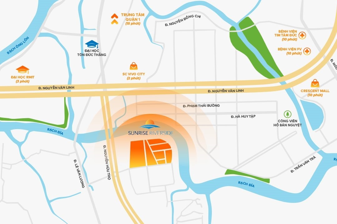 Vị trí dự án căn hộ Sunrise Riverside